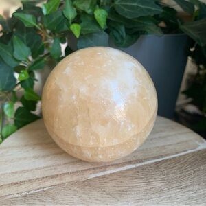 Yellow Calcite Crystal Sphere